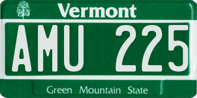 VT license plate AMU225