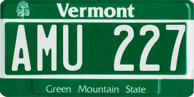 VT license plate AMU227