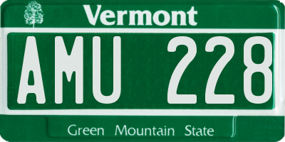 VT license plate AMU228