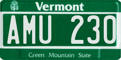 VT license plate AMU230
