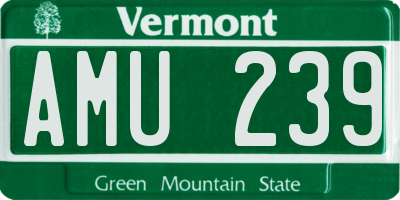 VT license plate AMU239