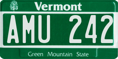 VT license plate AMU242