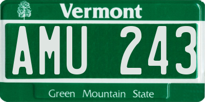 VT license plate AMU243
