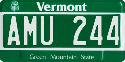 VT license plate AMU244