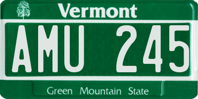 VT license plate AMU245