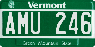 VT license plate AMU246