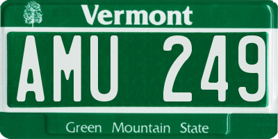 VT license plate AMU249