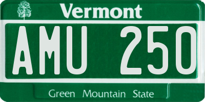 VT license plate AMU250