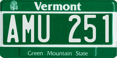 VT license plate AMU251