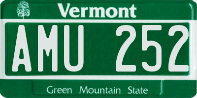 VT license plate AMU252