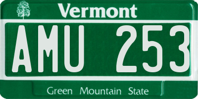 VT license plate AMU253