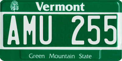 VT license plate AMU255