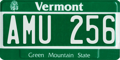 VT license plate AMU256