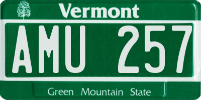 VT license plate AMU257