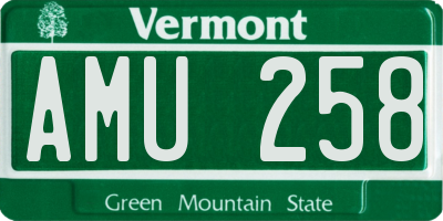 VT license plate AMU258