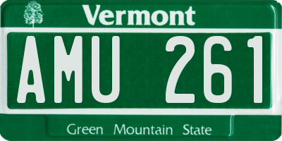 VT license plate AMU261