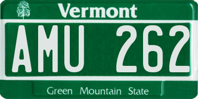 VT license plate AMU262