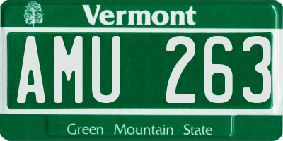 VT license plate AMU263