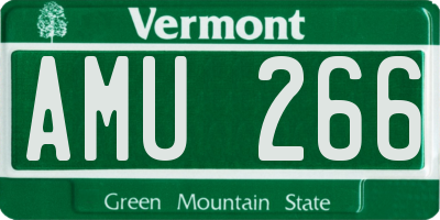 VT license plate AMU266