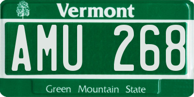 VT license plate AMU268