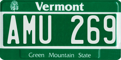 VT license plate AMU269