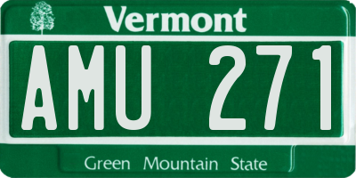 VT license plate AMU271