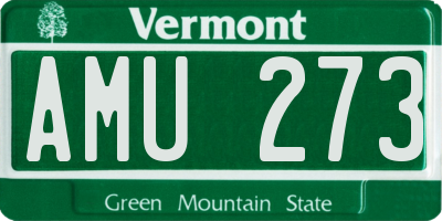 VT license plate AMU273