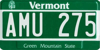VT license plate AMU275