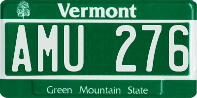VT license plate AMU276