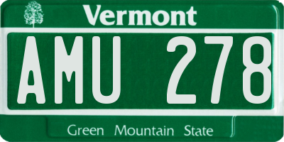 VT license plate AMU278