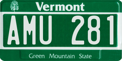 VT license plate AMU281