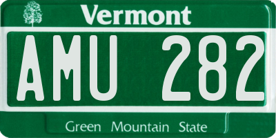 VT license plate AMU282