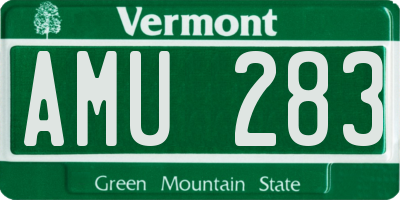 VT license plate AMU283