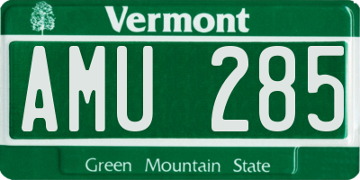VT license plate AMU285