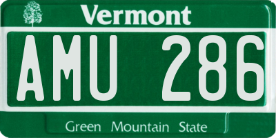 VT license plate AMU286