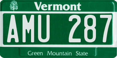 VT license plate AMU287