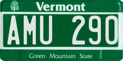 VT license plate AMU290