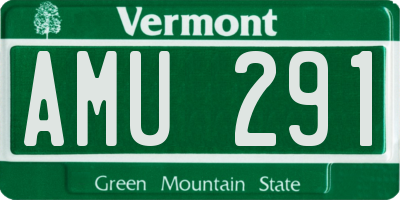 VT license plate AMU291