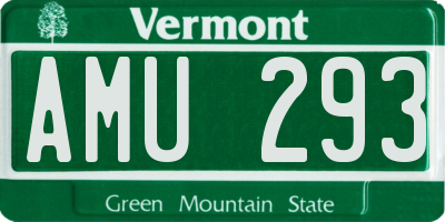 VT license plate AMU293