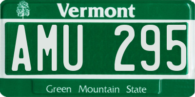 VT license plate AMU295