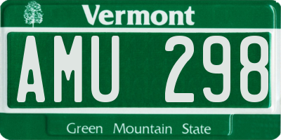 VT license plate AMU298