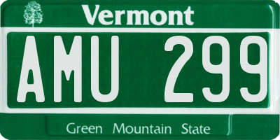 VT license plate AMU299