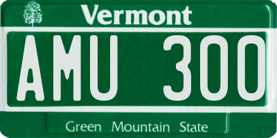 VT license plate AMU300