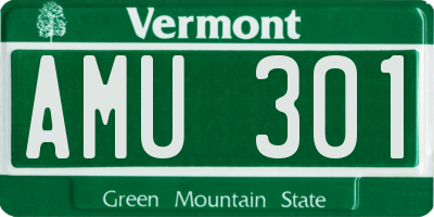 VT license plate AMU301