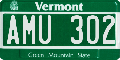 VT license plate AMU302