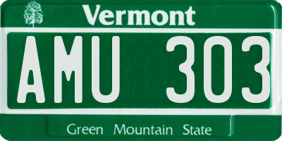 VT license plate AMU303