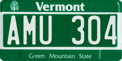 VT license plate AMU304