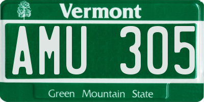 VT license plate AMU305