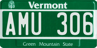VT license plate AMU306