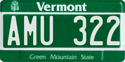 VT license plate AMU322